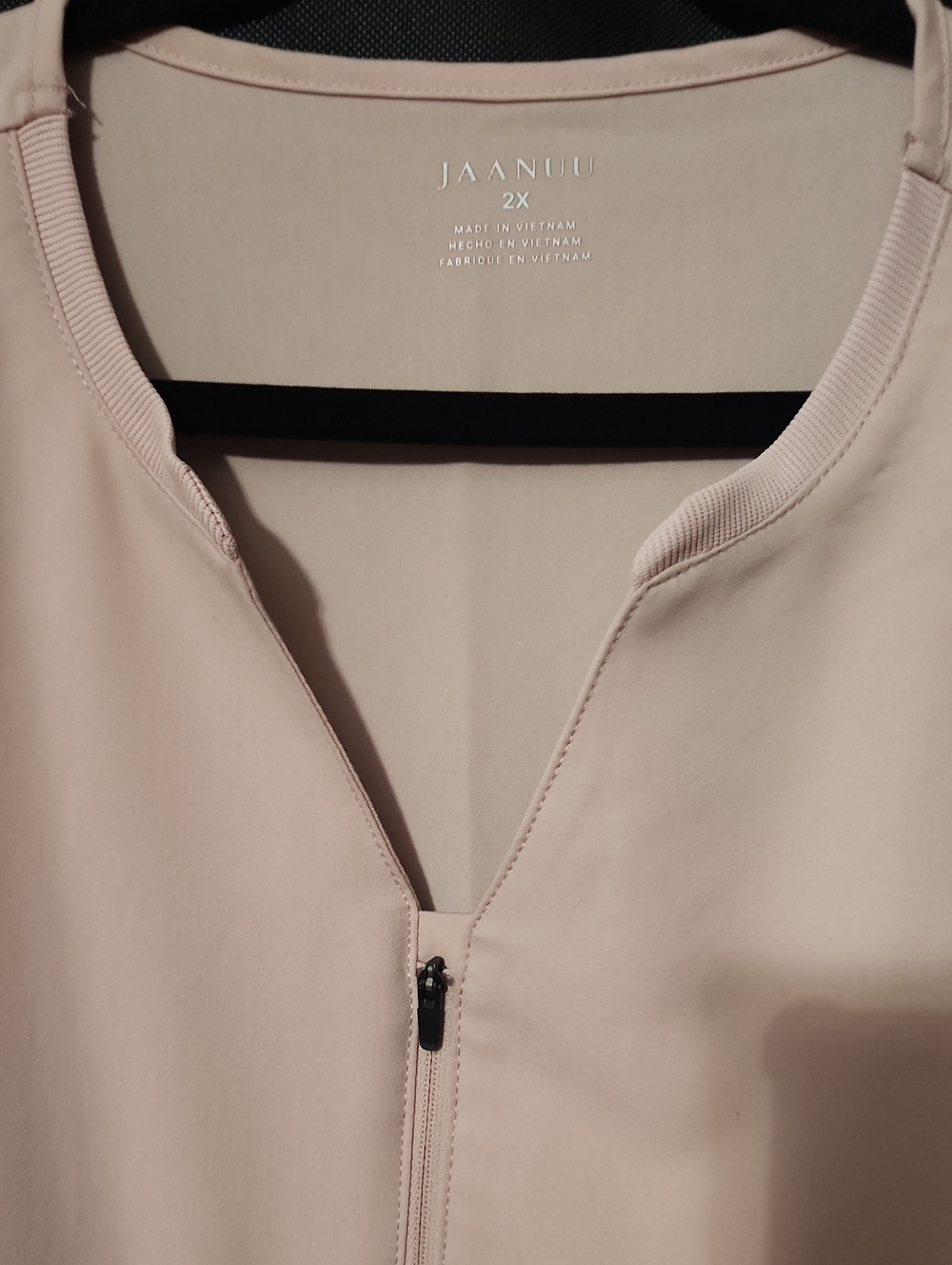 Jaanuu Women's Dusty Pink Zipper Scrub Top
